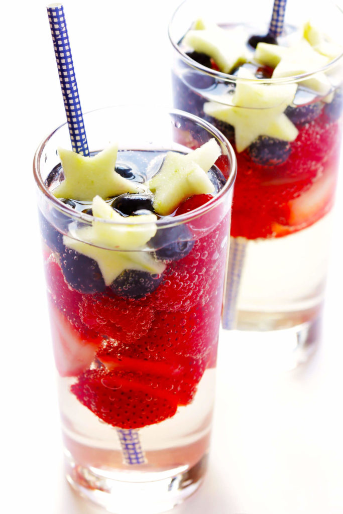 4th of July red white and blue sparkling sangria