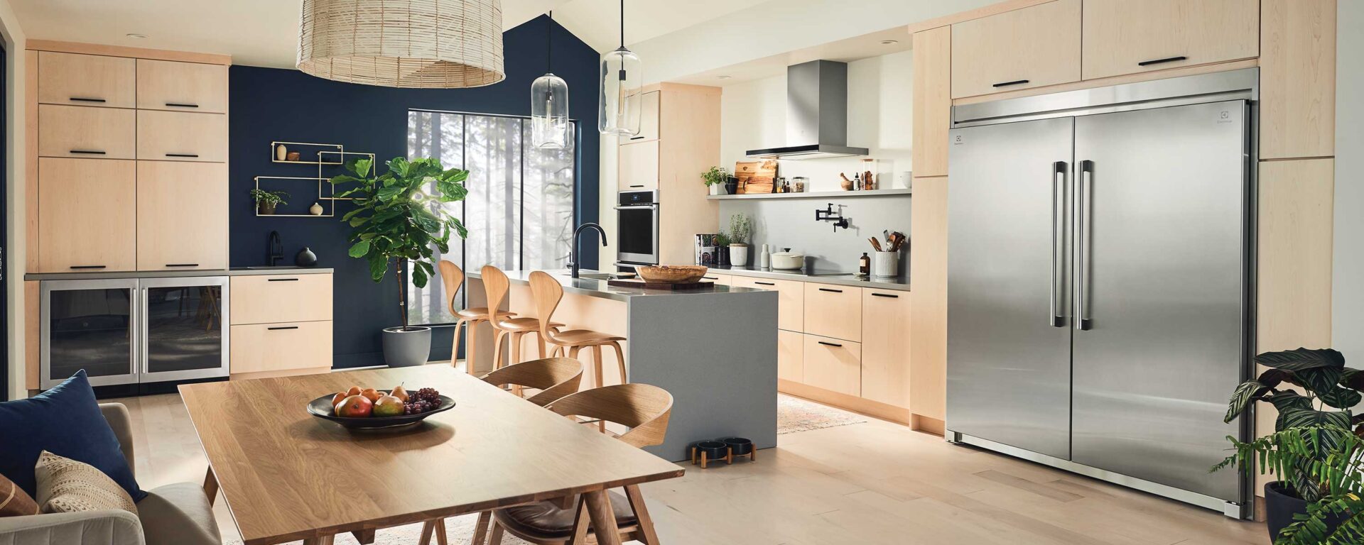 Electrolux appliances installed in a kitchen.